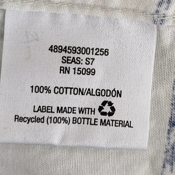 Men's Vtg ROEBUCK & CO., Short Sleeve, White/Blue, Cotton Button Shirt; Size 2XL - Picture 5 of 6